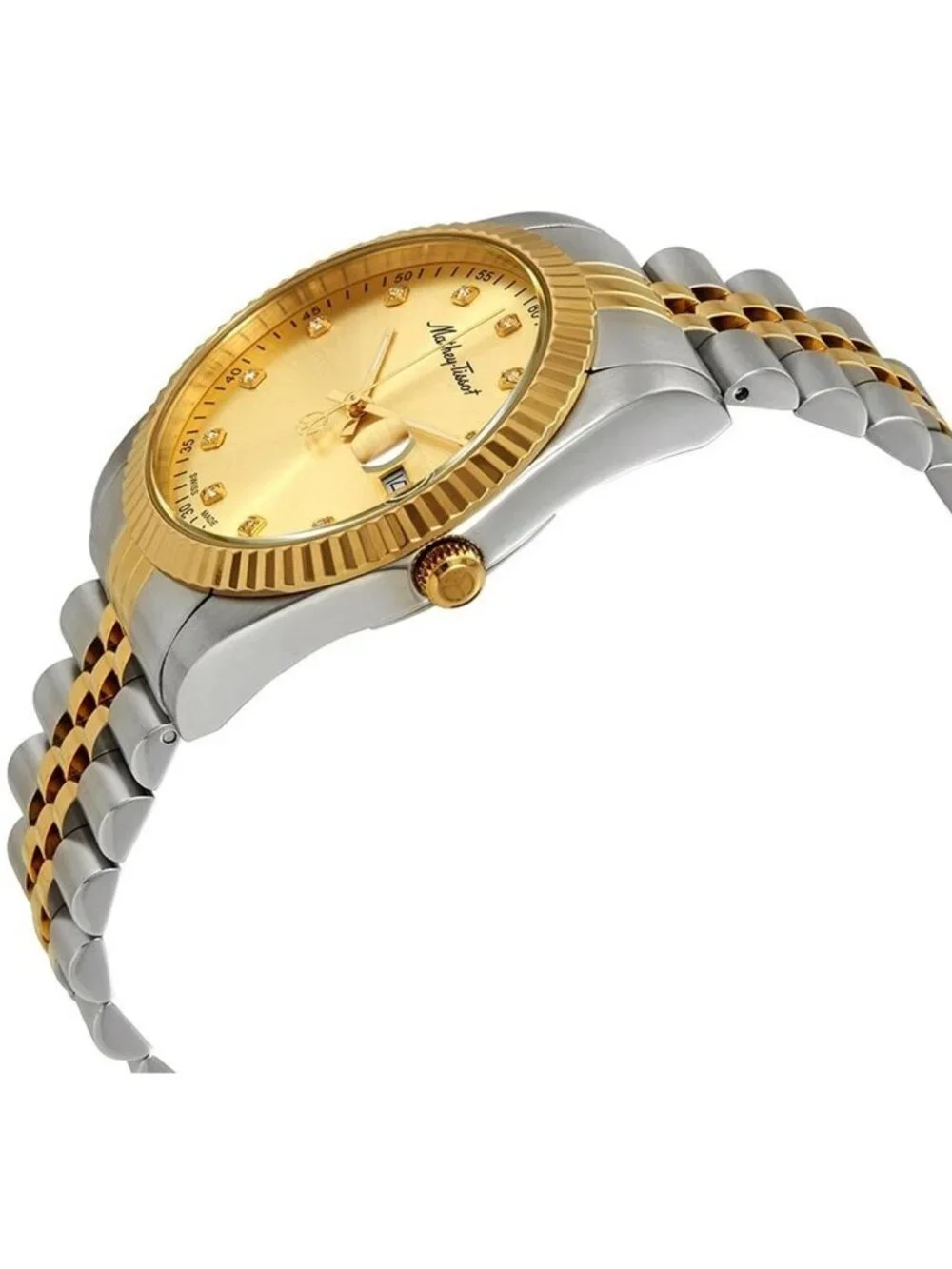 NWT Mathey-Tissot Mathey II Quartz Crystal Gold Dial Men's Watch